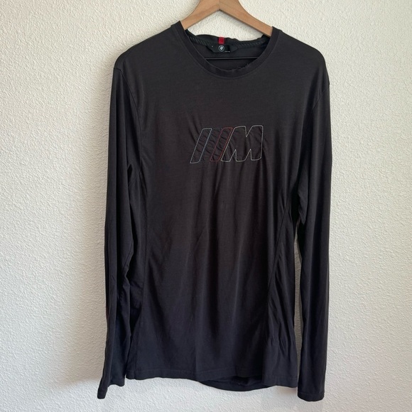 BMW M Series Men's Officially Licensed Long Sleeve Logo T-Shirt Black Streetwear - Picture 1 of 10